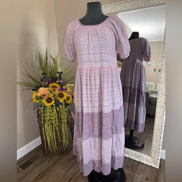 Ace & Jig • Swiss Dot Puff Sleeve Maxi Dress